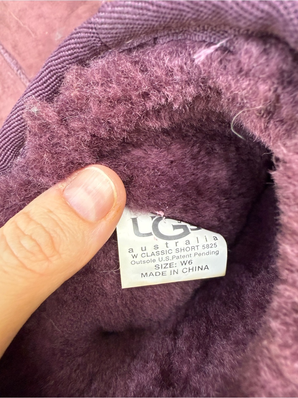 Vintage UGG Australia Purple Shearling Short Leather Snow Boots Size 6 Women’s - Picture 7 of 11